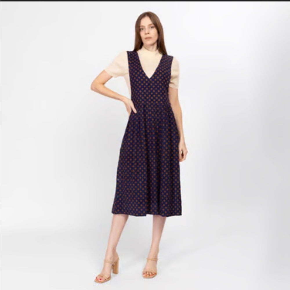 Vintage-Inspired Corduroy Jumper Dress, Navy/Fall/School teacher